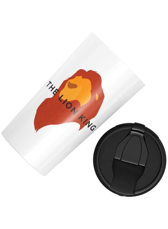 LOUD UNIVERSE The Lion King Printed Travel Tumbler With Acrylic Lid White/Brown/Black  - Image 3