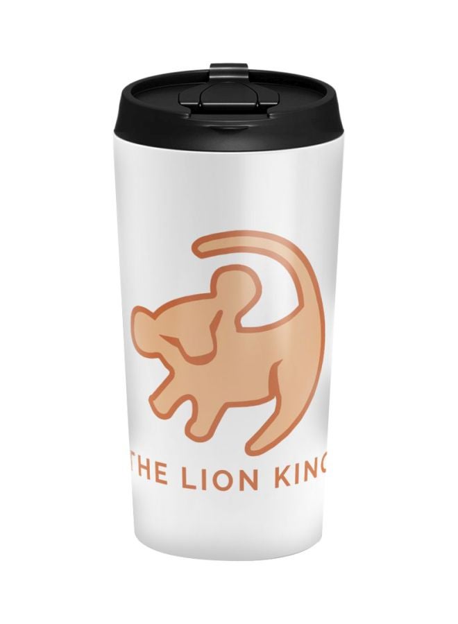 LOUD UNIVERSE The Lion King Classic Printed Travel Tumbler With Acrylic Lid White/Brown/Black  - Image 1