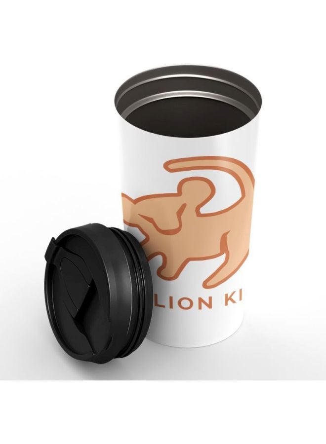 LOUD UNIVERSE The Lion King Classic Printed Travel Tumbler With Acrylic Lid White/Brown/Black  - Image 2