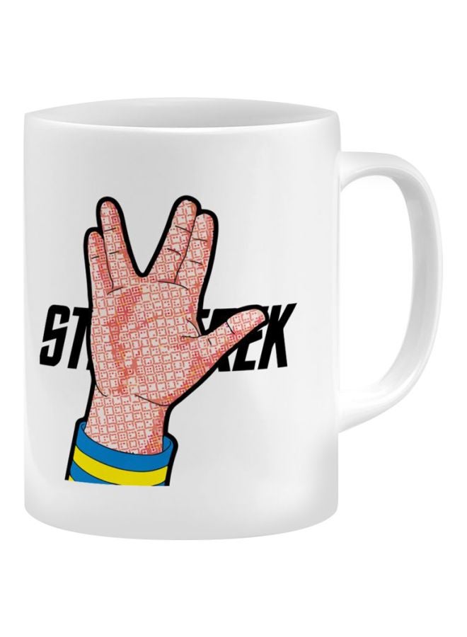 LOUD UNIVERSE Star Trek Spock Printed Coffee Mug White/Beige/Black 