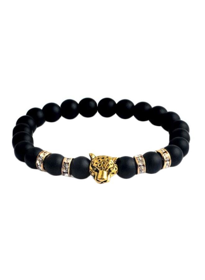 بيورا سوار من الخرز بتصميم النمر من أحجار الشفاء الطبيعية