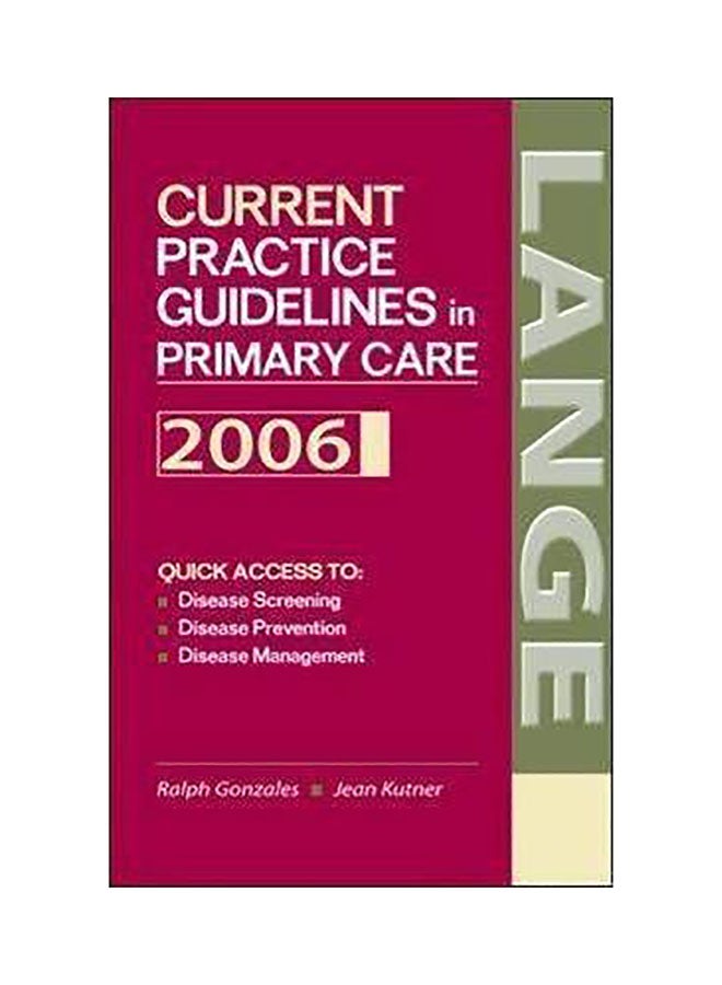 Current Practice Guidelines In Primary Care 2006 Paperback English by Ralph Gonzales