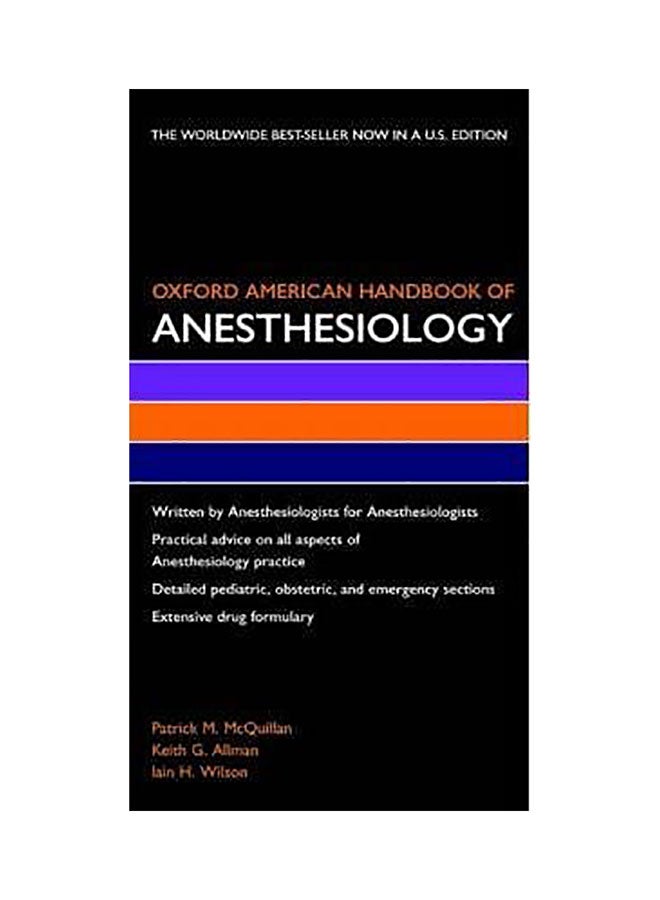 Oxford American Handbook Of Anesthesiology Paperback English by Patrick M. McQuillan