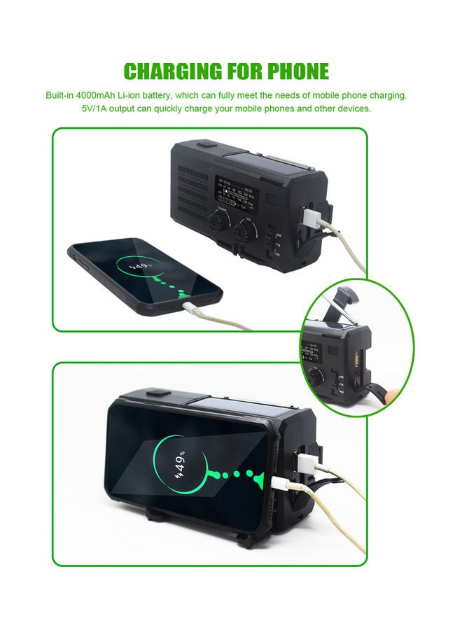 Portable Hand Crank Radio V8164BL-V Blue  - Image 4