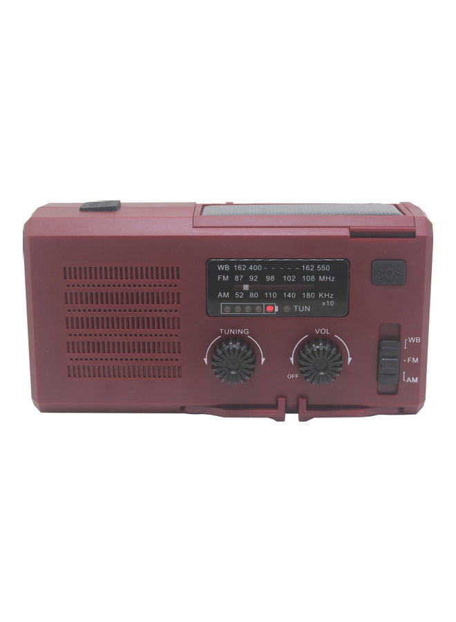 Portable Hand Crank Radio V8163BUR-V Burgundy  - Image 1