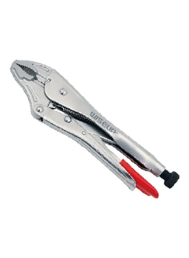 WISEUP - Original Locking Pliers With Straight Jaw 10910 Silver/Red 10inch - Image 1