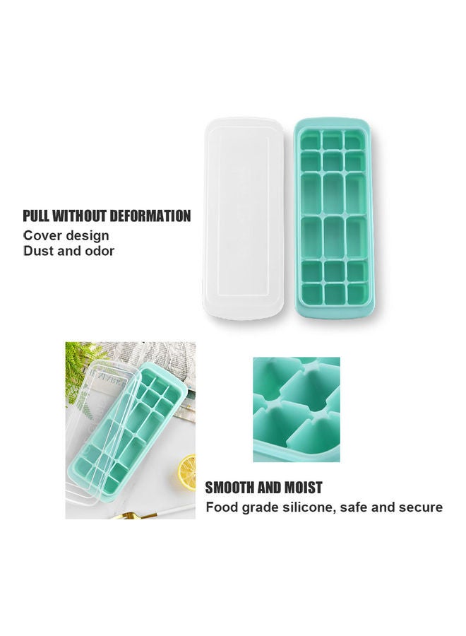Silicone Ice Cube Tray With Lid Light blue 27 x 3 x 10.5cm - Image 4