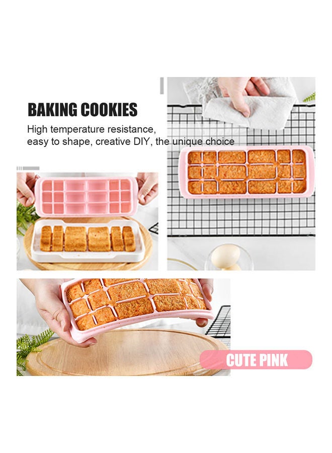 Silicone Ice Cube Tray With Lid Pink 27 x 3 x 10.5cm - Image 5