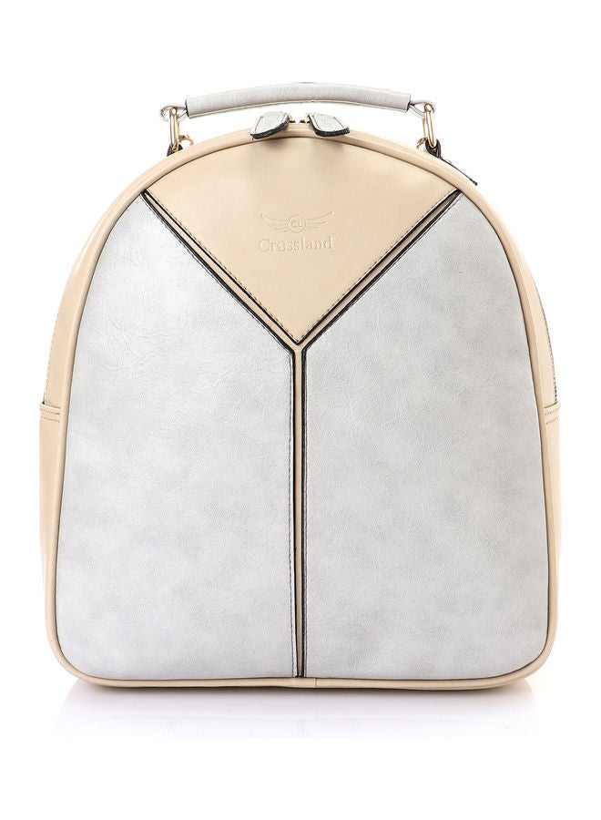 Crossland Light Grey Leather Backpack For Women Light Grey / Beige - Image 1