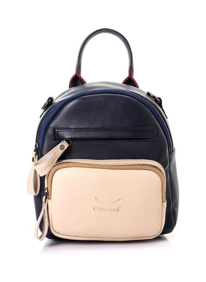 Crossland Leather Backpack For Women Dark Blue / Beige - Image 1