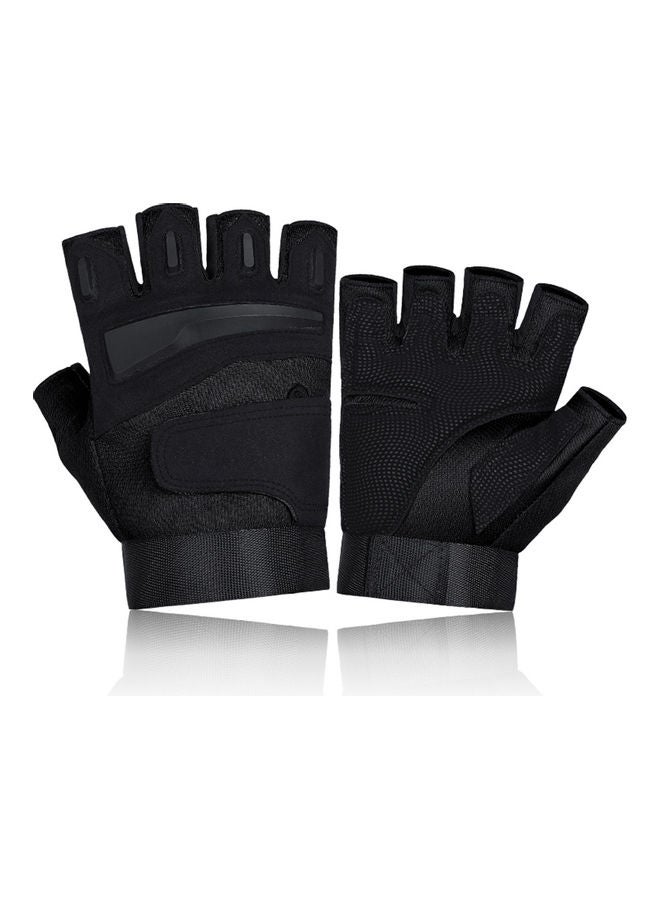 Generic Fingerless Gloves Anti-Slip Adjustable Half Finger   L  - Image 1