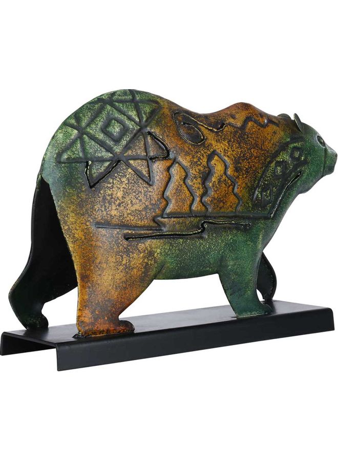 Tooarts African Animal Sculpture Iron Bear Sculpture Art Dark green 27*8*18cm - v1605718176/N42456592A_6