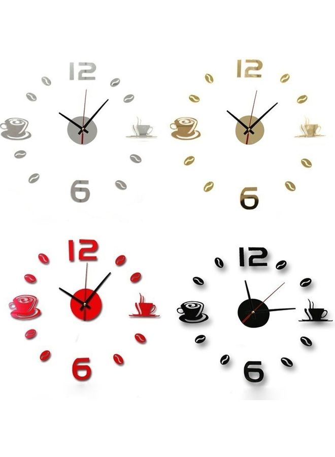 Easy DIY Coffee Time Creative Wall Clock Sticker Gold 50x50x0.5cm - Image 4