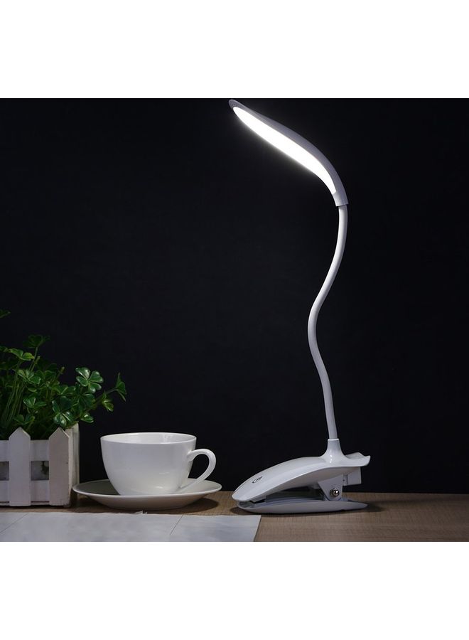 مصباح طاولة بإضاءة LED ليلية على شكل كتاب مزود بمنفذ USB أبيض 15x10x7.5سم - Image 1