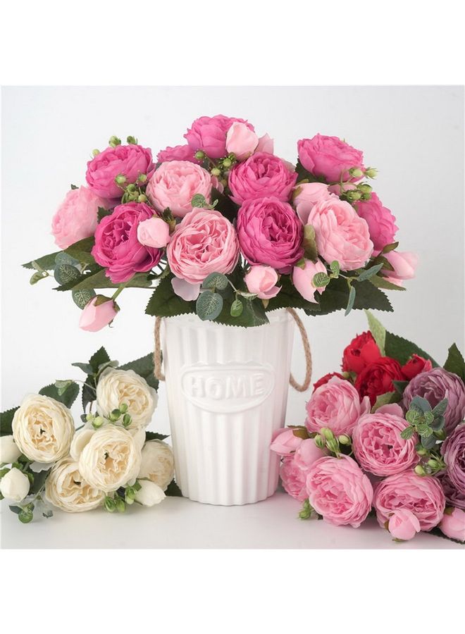 Peony Bundle Artificial Flower White 29x15x10cm - Image 2