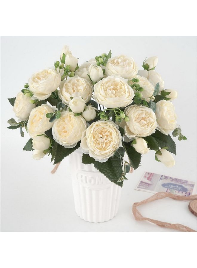 Peony Bundle Artificial Flower White 29x15x10cm - Image 1