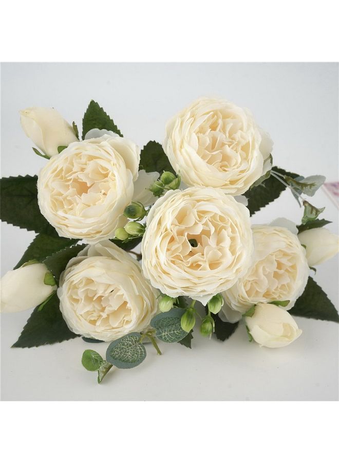 Peony Bundle Artificial Flower White 29x15x10cm - Image 3