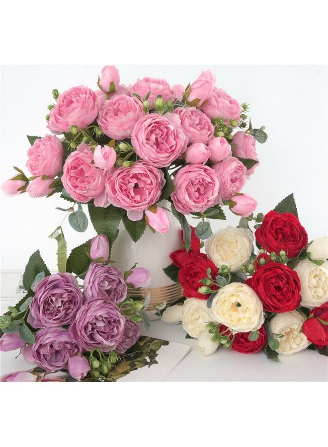 Peony Bundle Artificial Flower White 29x15x10cm - Image 4