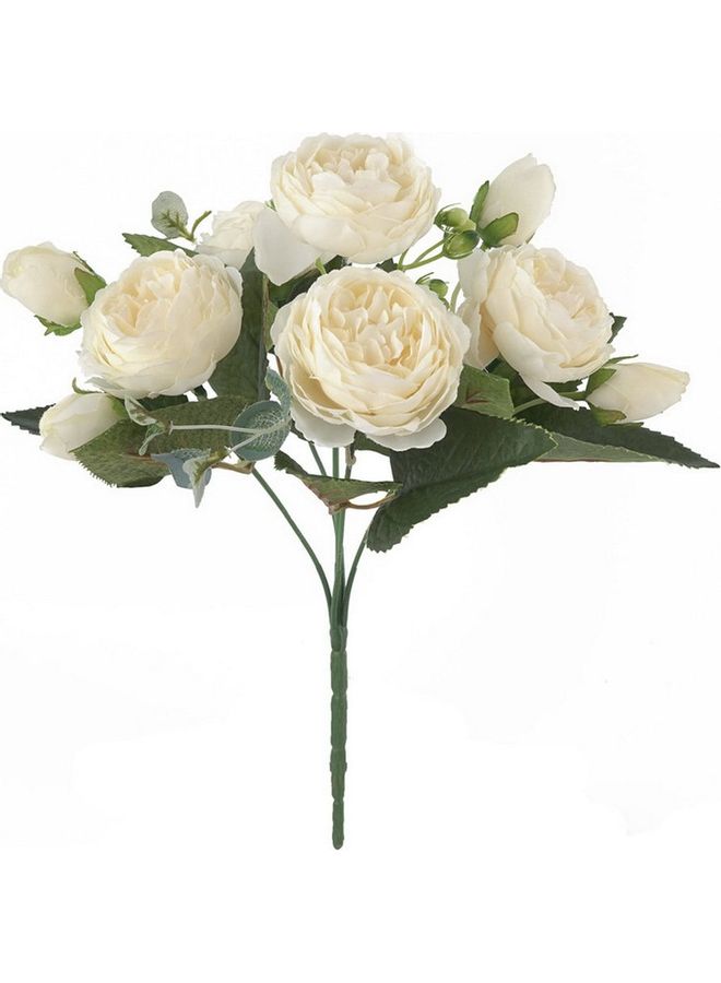Peony Bundle Artificial Flower White 29x15x10cm - Image 5