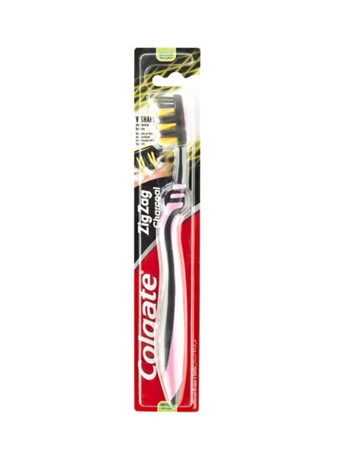 Zigzag Charcoal Toothbrush Multicolor