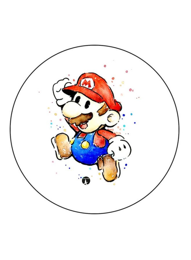 BP Printed Round Mousepad White/Red/Blue
