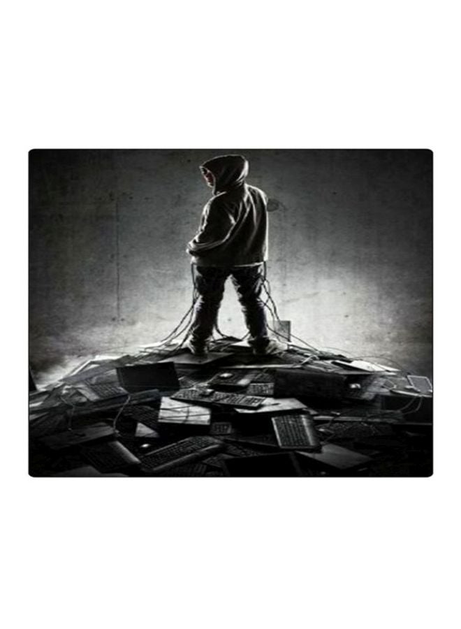 BP Printed Anti-Slip Gaming Mousepad Black/White/Grey - Image 1