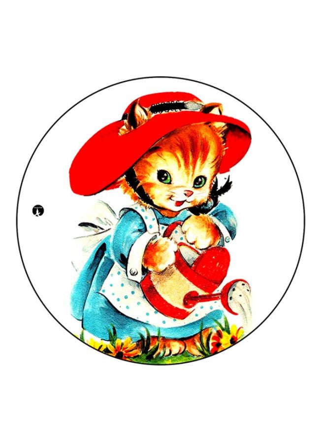 بي بي لوحة ماوس دائرية مُزينة بطبعة قطة متعدد الألوان