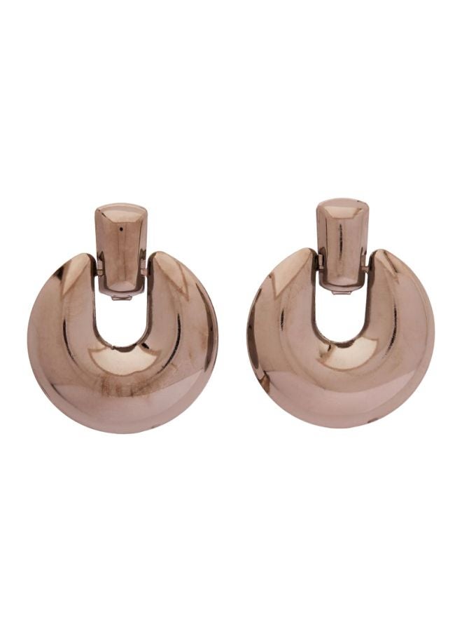 Glossy Round Design Dangle Earrings