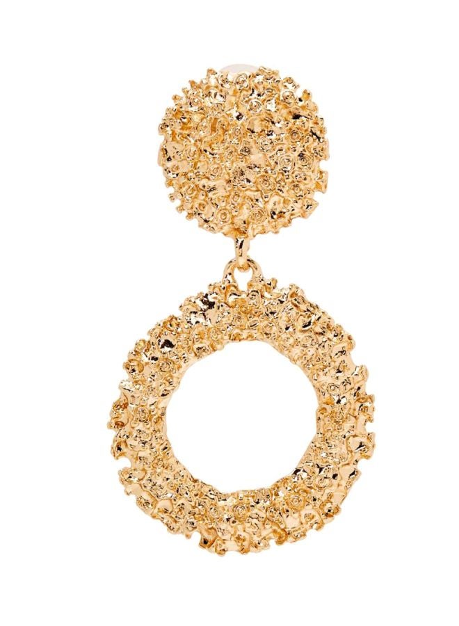 YUEJIN Rough Textured Round Dangle Earrings - Image 2