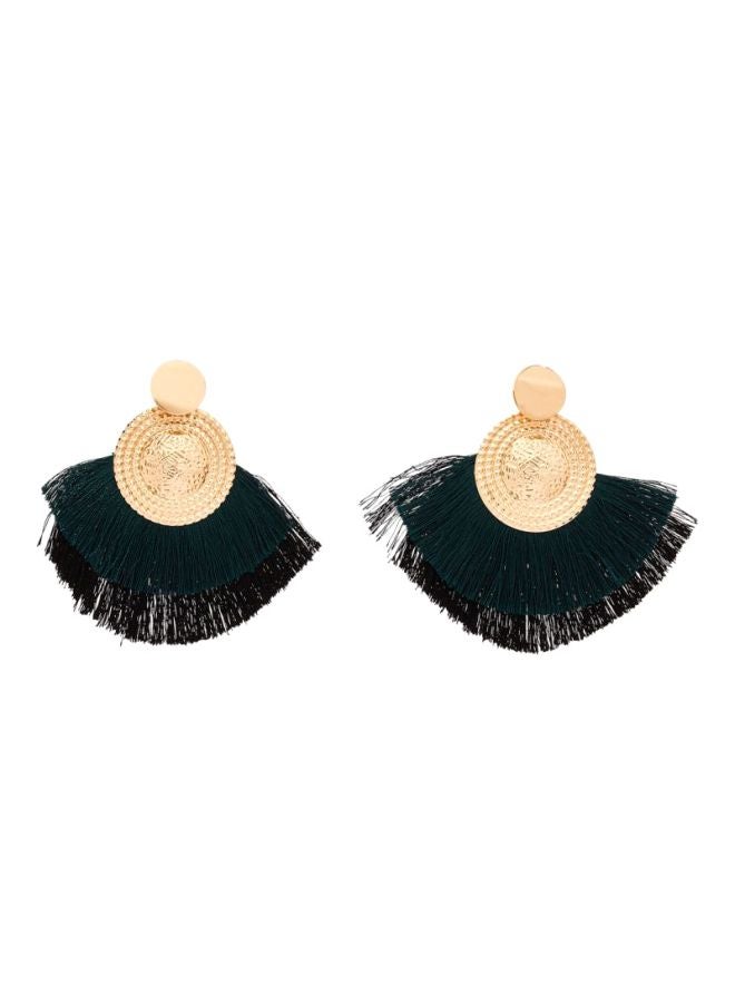 YUEJIN Gold Plated Two Tone Tassel Earrings  - Image 1