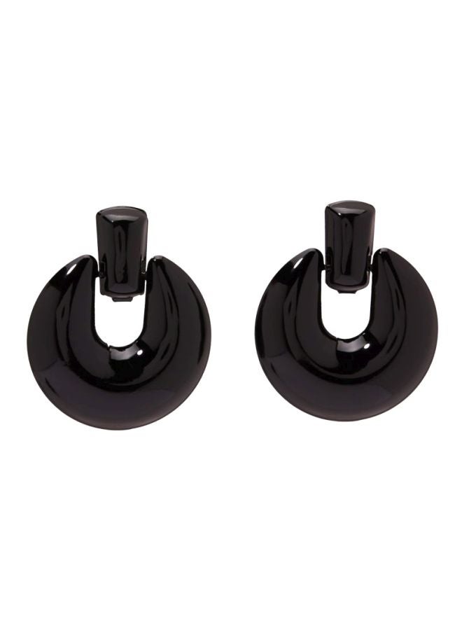 YUEJIN - Glossy Round Dangle Earrings - Image 1