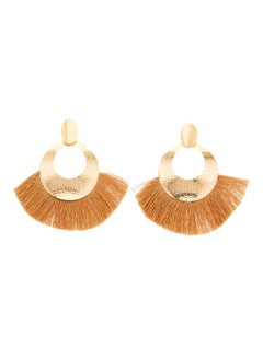 Gold Plated Round Tassel Earrings