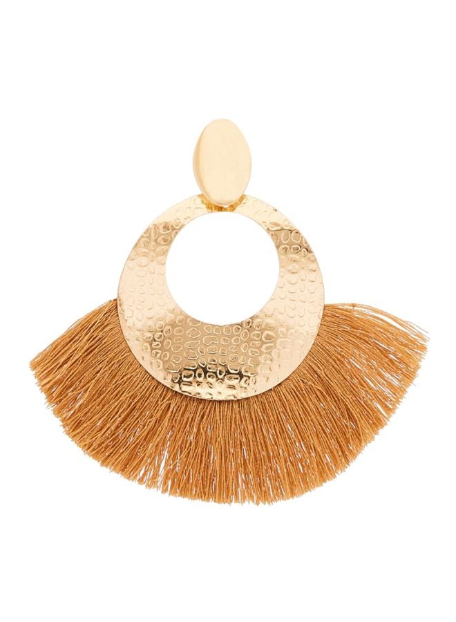 YUEJIN - Gold Plated Round Tassel Earrings - Image 1
