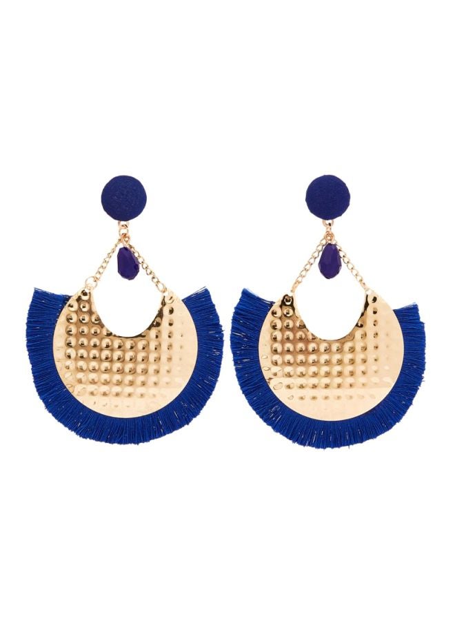 YUEJIN - Patterned Round Tassel Dangle Earrings - Image 1