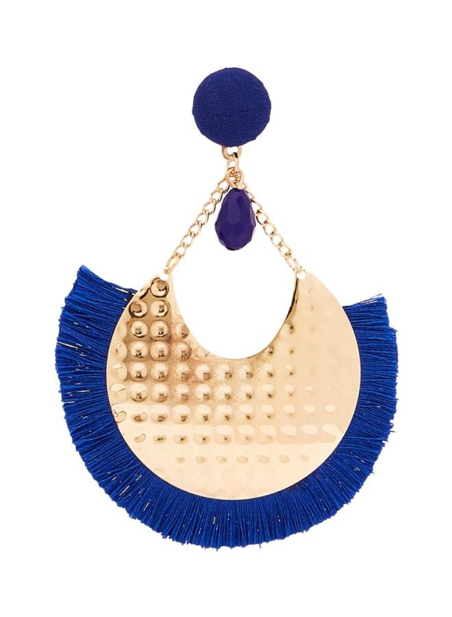 YUEJIN - Patterned Round Tassel Dangle Earrings - Image 1