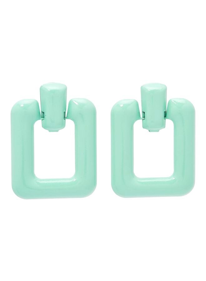 YUEJIN - Glossy Square Dangle Earrings - Image 1