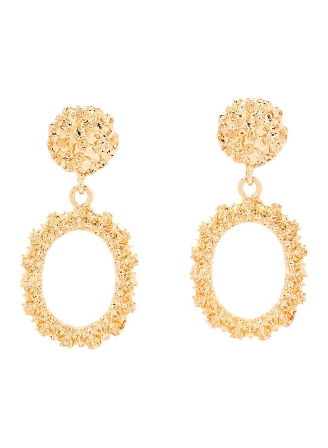 YUEJIN Rough Textured Round Dangle Earrings - Image 1