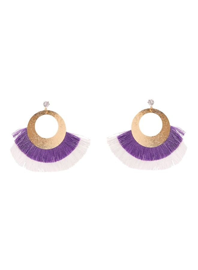 YUEJIN - Dual Tone Tassel Earrings - Image 1