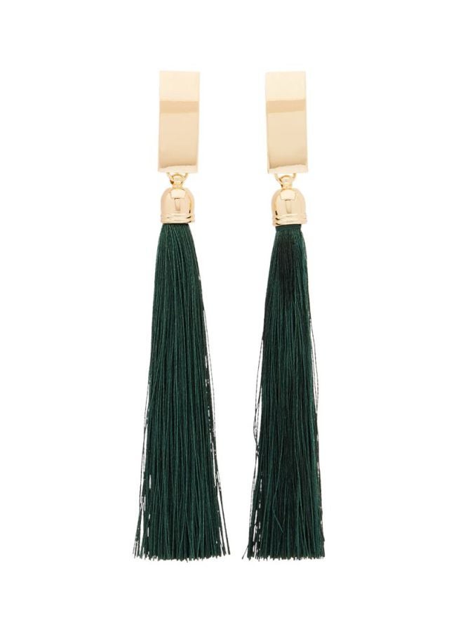 YUEJIN - Rectangular Head Tassel Dangle Earrings - Image 1