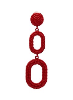 YUEJIN Textured Oval Dangle Earrings  - Image 2