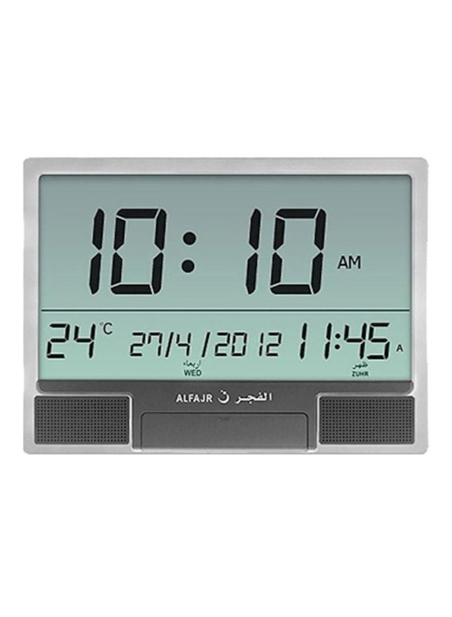 الفجر ساعة حائط رقمية للأذان رمادي 15بوصة - Image 1