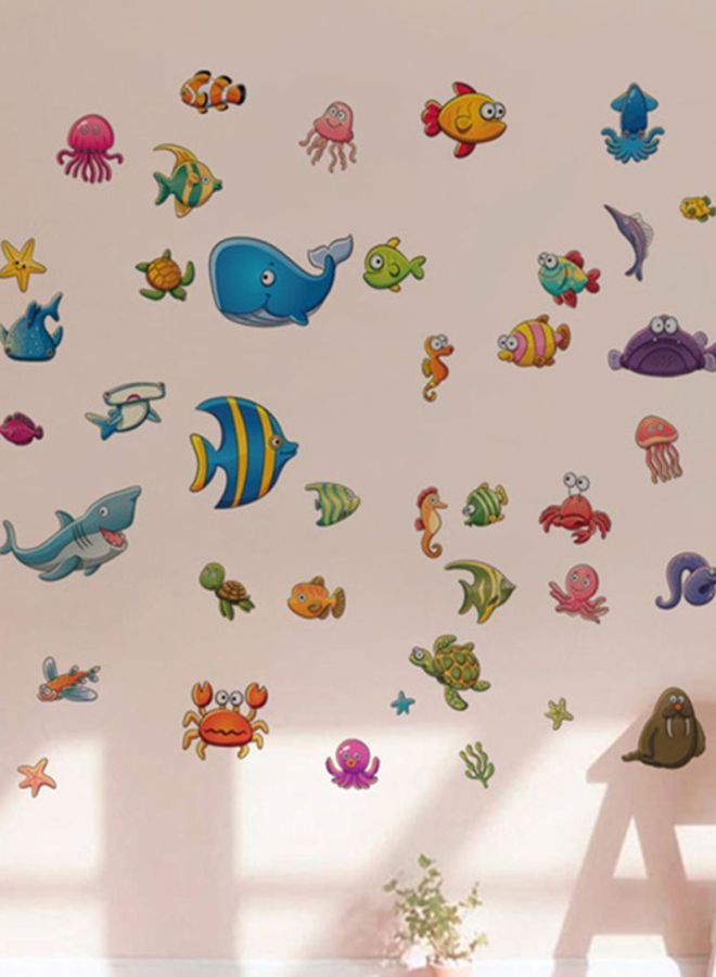 Fish Printed Removable Wall Sticker Multicolour 60 x 40centimeter - v1605723168/N12621383A_2