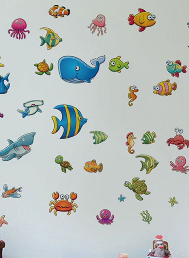 Fish Printed Removable Wall Sticker Multicolour 60 x 40centimeter - v1605723168/N12621383A_3