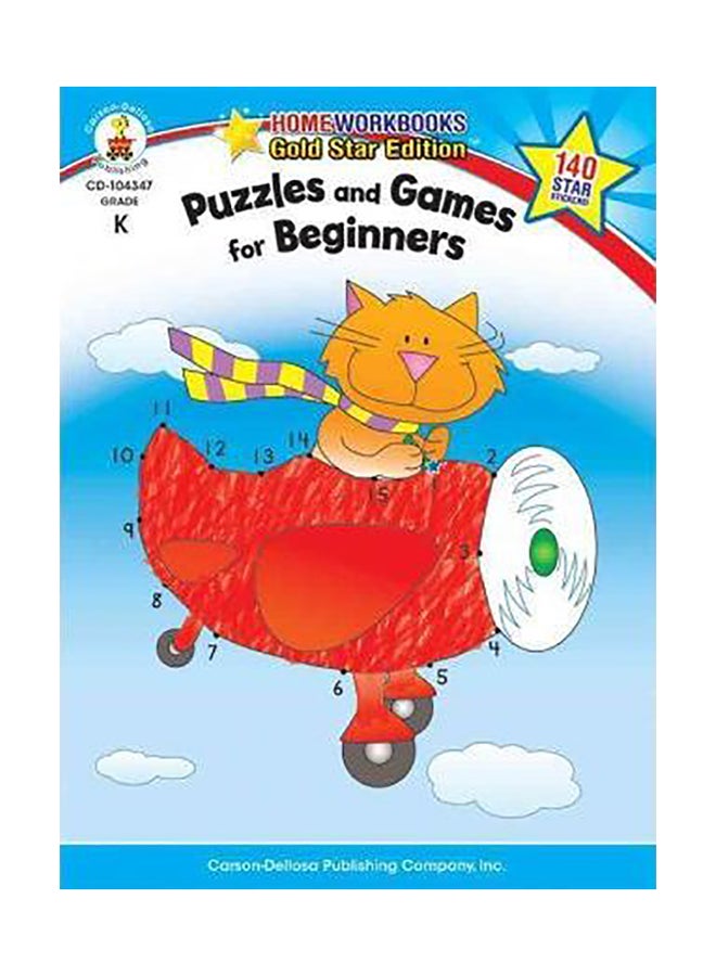 Puzzles And Games For Beginners, Grade K : Gold Star Edition paperback english 