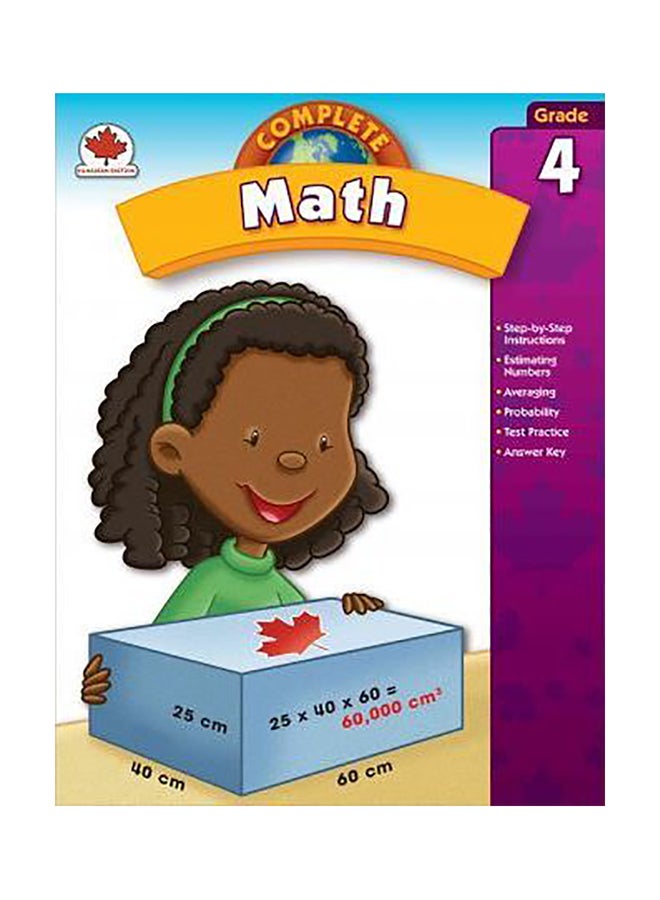 Complete Math, Grade 4 : Canadian Edition Paperback English by Carson-Dellosa Publishing