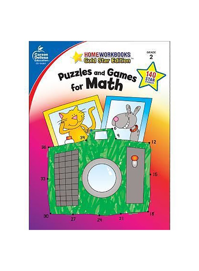 Puzzles And Games For Math, Grade 2 : Gold Star Edition paperback english 