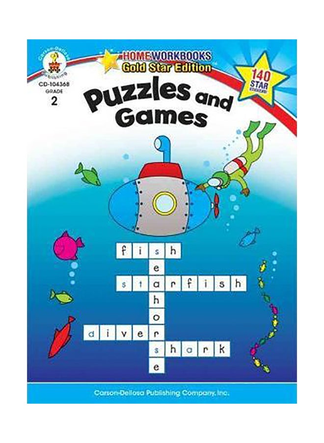 Puzzles And Games, Grade 2 : Gold Star Edition paperback english 