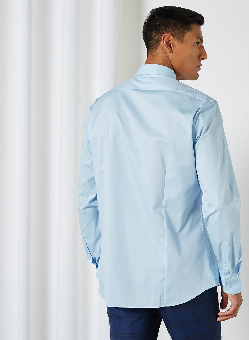 G2000 - Relaxed Fit Plain Formal Shirt Blue Moon - Image 1