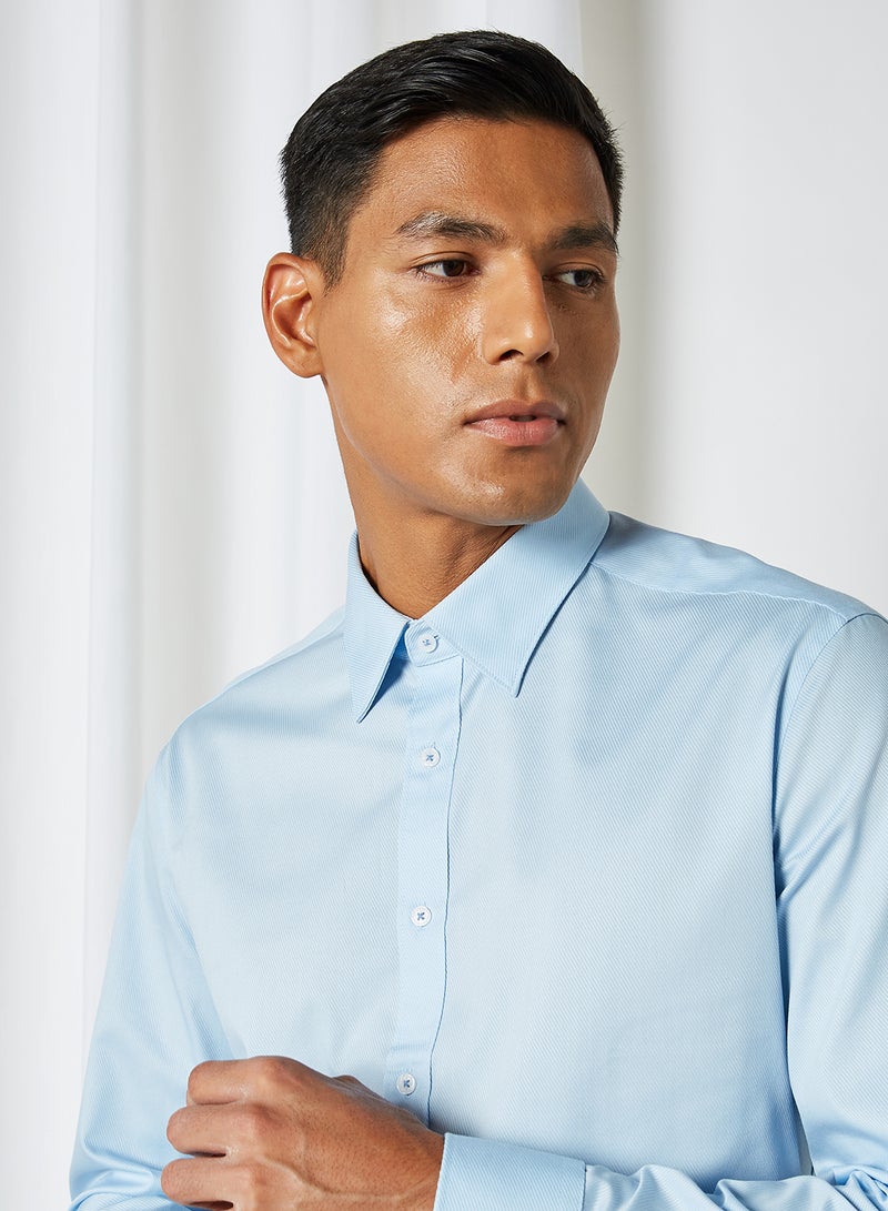 G2000 - Relaxed Fit Plain Formal Shirt Blue Moon - Image 1