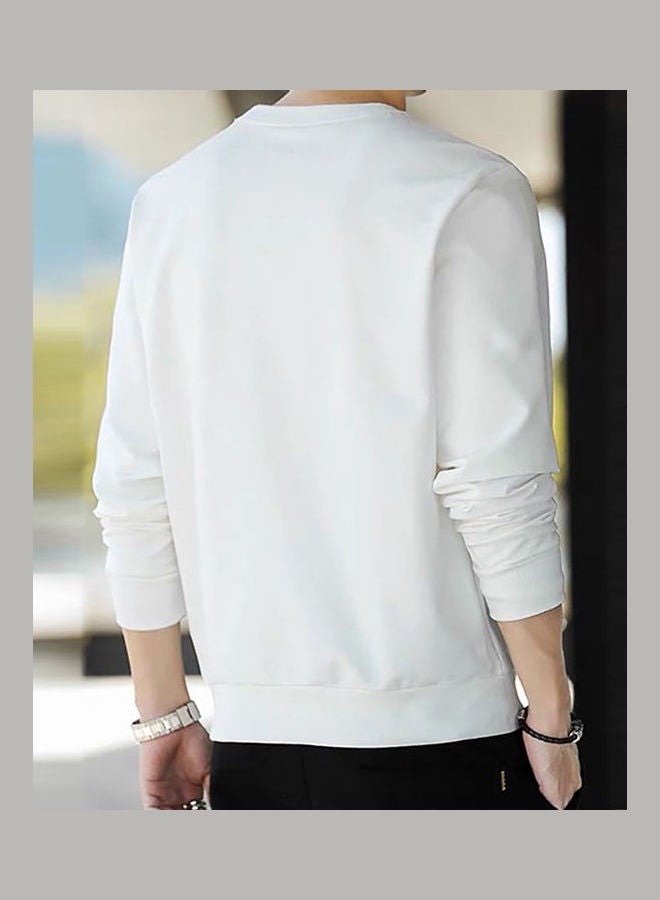 Generic - Men's Sweatshirt Round Neck Long-sleeved Solid Color Bottoming Shirt Carbon - Image 1